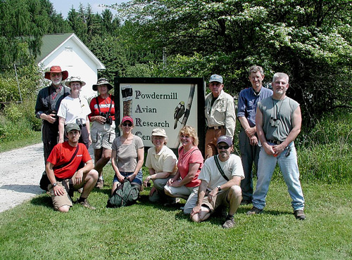 Visitors from Delaware Nature Society in front of PNR sign