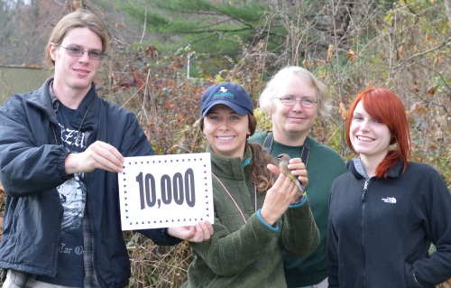 PARC Fall 2016 staff celebrates 10,000 birds for the year!